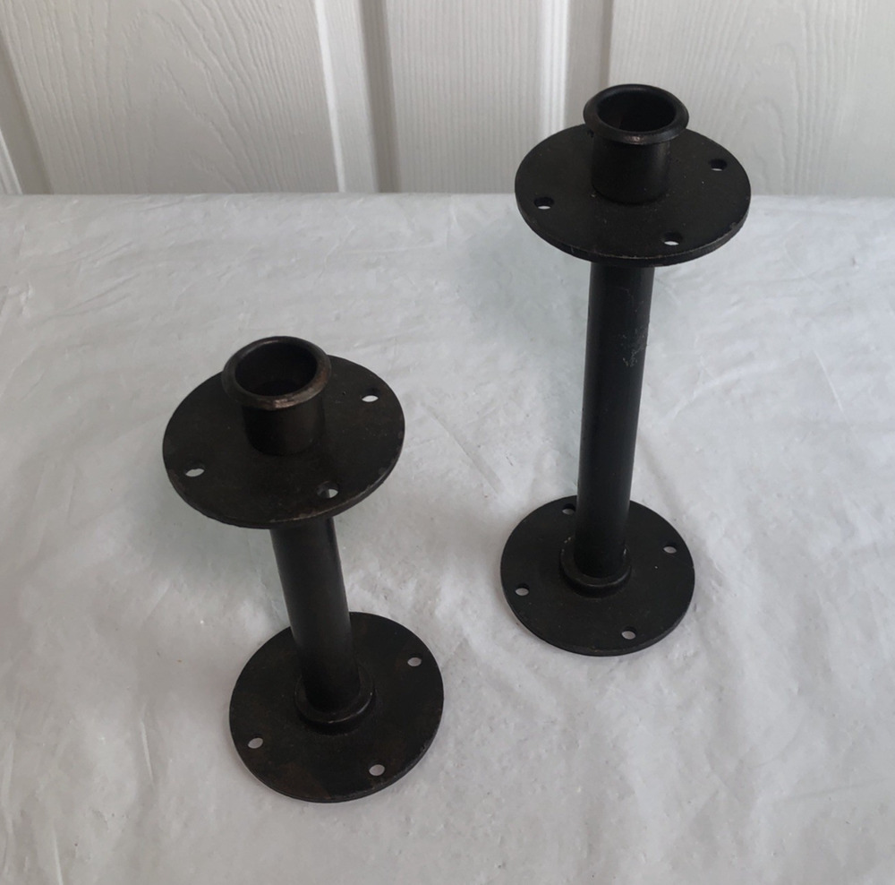Urban Industrial style Candle holders metal Pipes and flanges set 2 steampunk